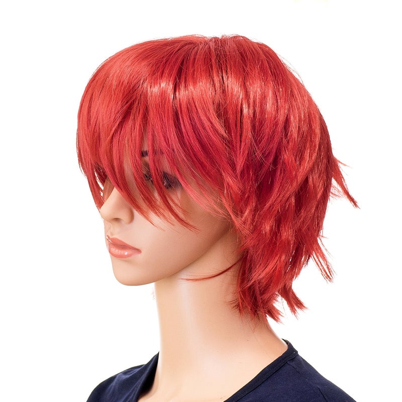 SWACC Unisex Fashion Spiky Layered Short Anime Cosplay Wig for Men and Women (Red) - Image 2